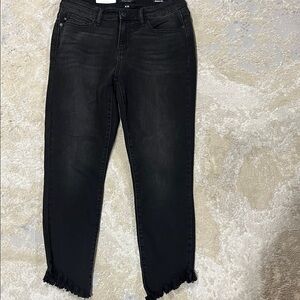 Judy Blue Jeans Black Ankle with Frayed Hem Skinny Fit